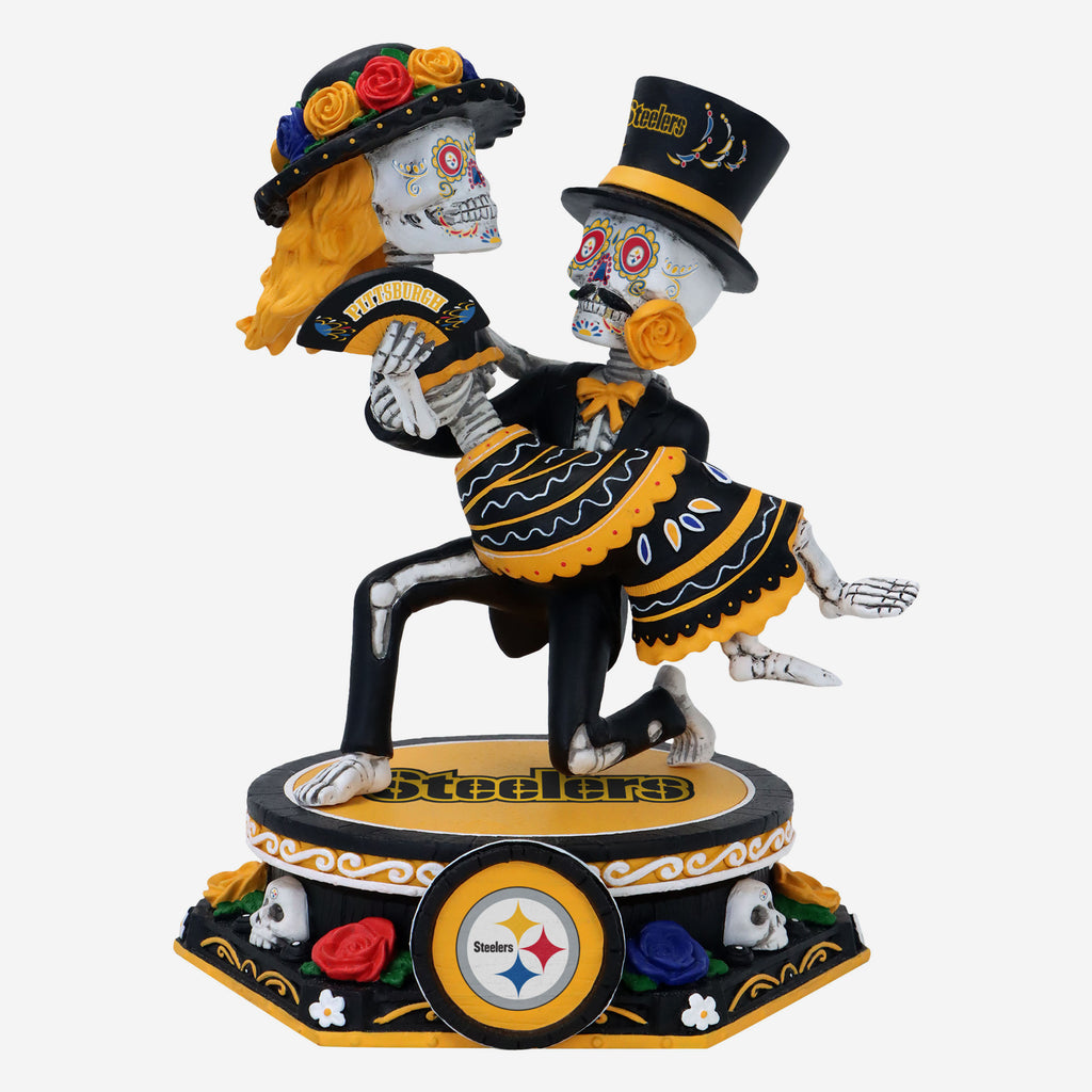 Pittsburgh Steelers Calavera Couple Dual Spinner Bobblehead FOCO - FOCO.com