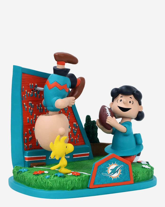 Miami Dolphins Peanuts Football Kickoff Mini Bobblehead Scene FOCO - FOCO.com