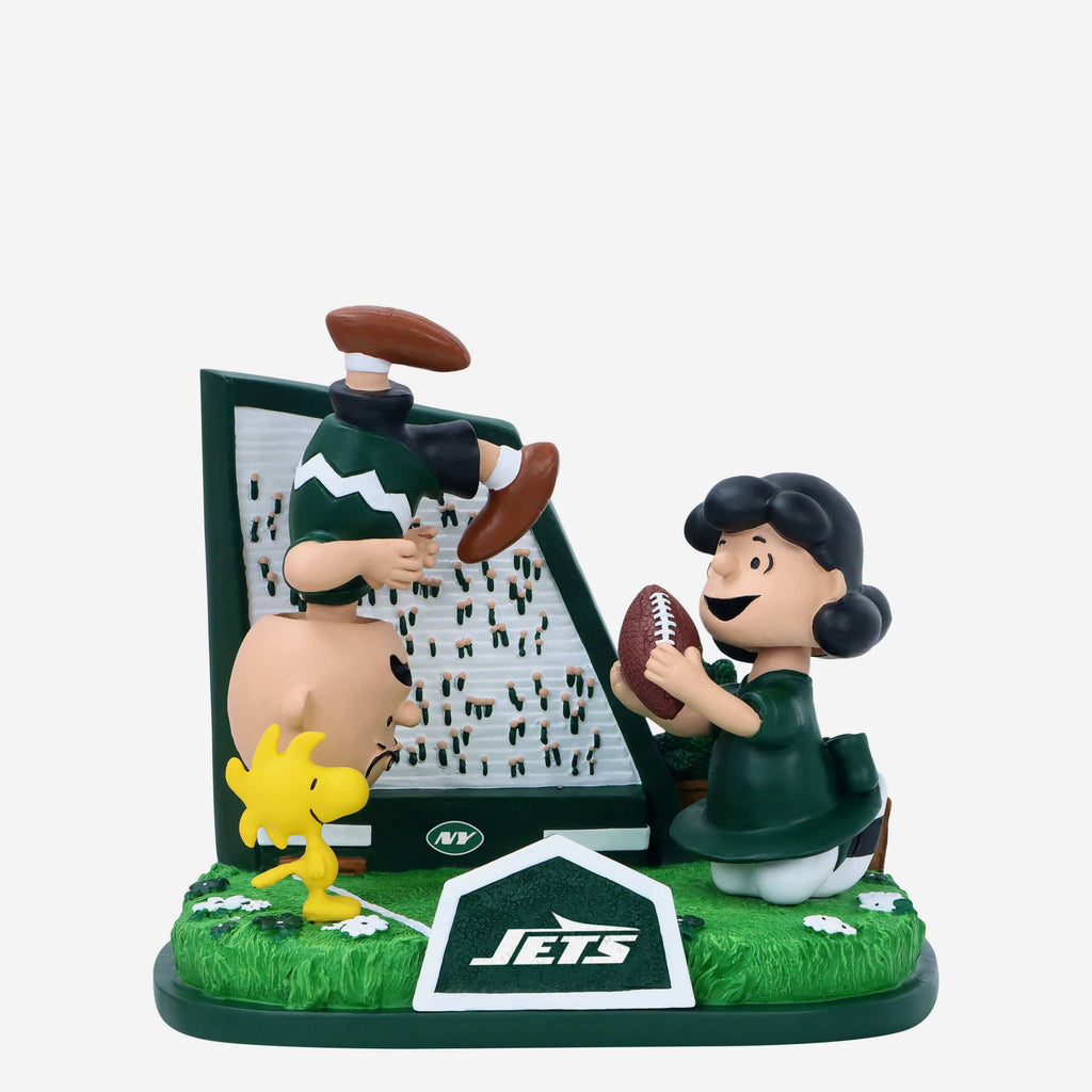 New York Jets Peanuts Football Kickoff Mini Bobblehead Scene FOCO - FOCO.com