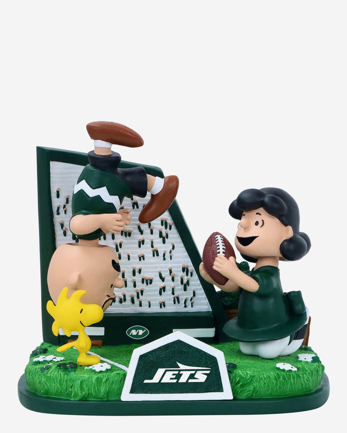 New York Jets Peanuts Football Kickoff Mini Bobblehead Scene FOCO - FOCO.com