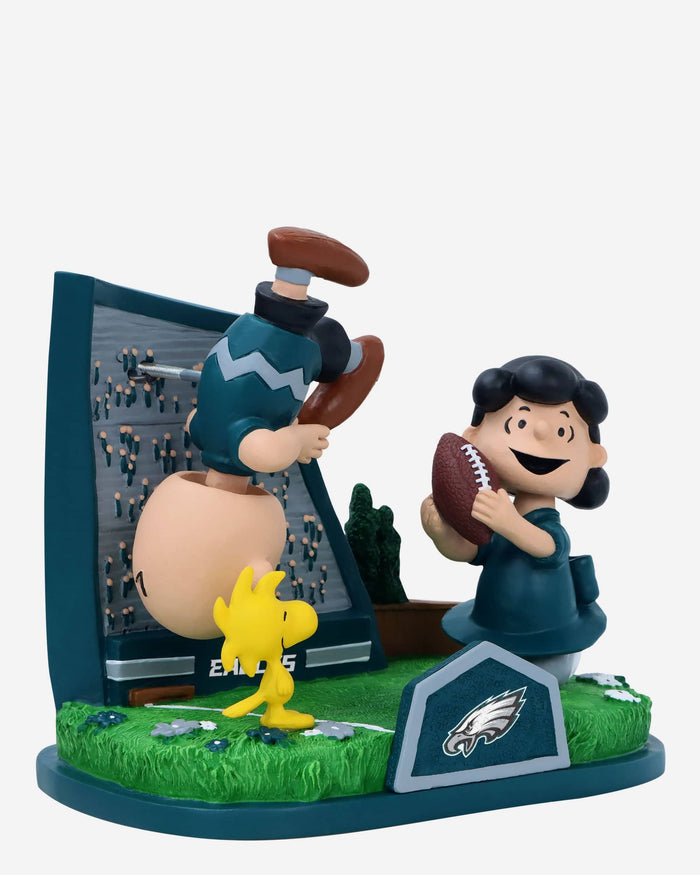 Philadelphia Eagles Peanuts Football Kickoff Mini Bobblehead Scene FOCO - FOCO.com