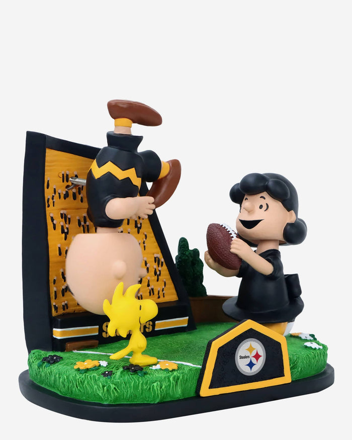 Pittsburgh Steelers Peanuts Football Kickoff Mini Bobblehead Scene FOCO - FOCO.com