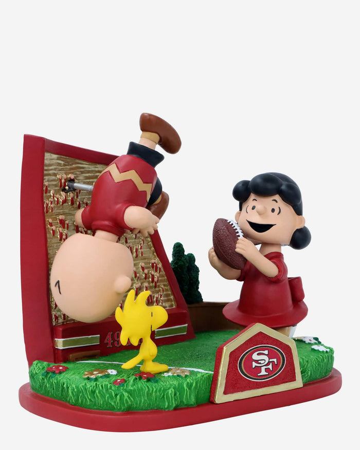 San Francisco 49ers Peanuts Football Kickoff Mini Bobblehead Scene FOCO - FOCO.com