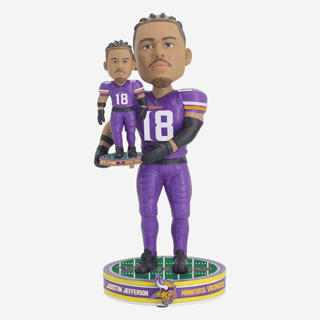 Justin Jefferson Minnesota Vikings Bobble Dubblz Bobblehead FOCO - FOCO.com