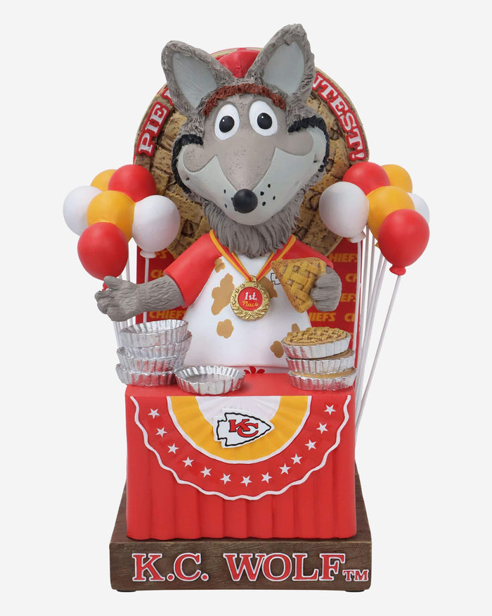 KC Wolf Kansas City Chiefs Pie Eating Contest Mascot Bobblehead FOCO - FOCO.com