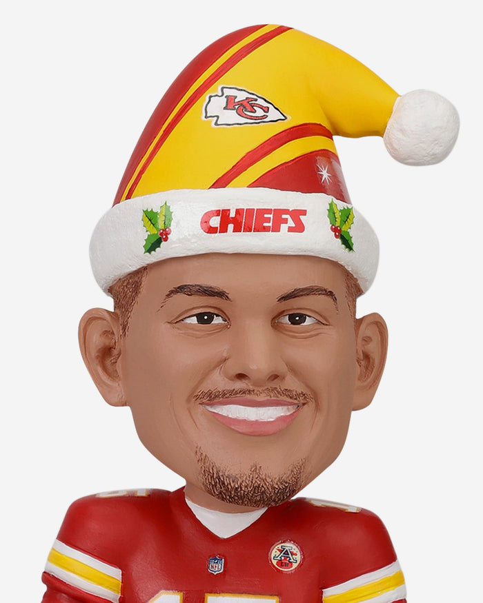 Patrick Mahomes Kansas City Chiefs Holiday Snowglobe Bobblehead FOCO - FOCO.com