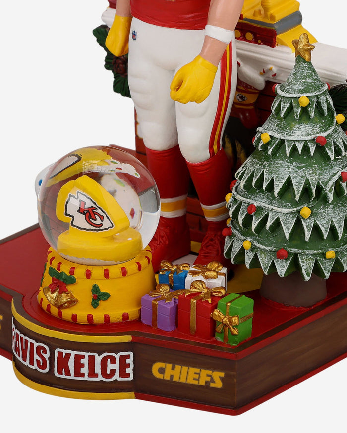 Travis Kelce Kansas City Chiefs Holiday Snowglobe Bobblehead FOCO - FOCO.com