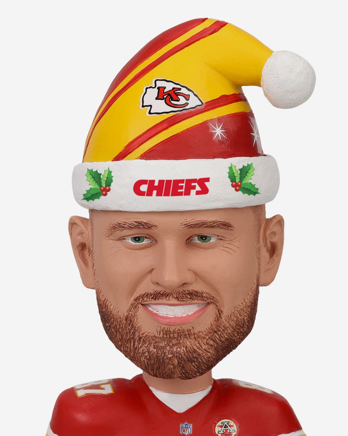 Travis Kelce Kansas City Chiefs Holiday Snowglobe Bobblehead FOCO - FOCO.com