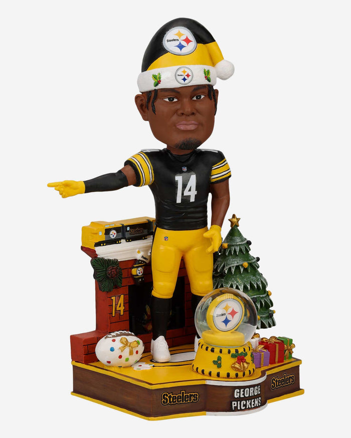 George Pickens Pittsburgh Steelers Holiday Snowglobe Bobblehead FOCO - FOCO.com