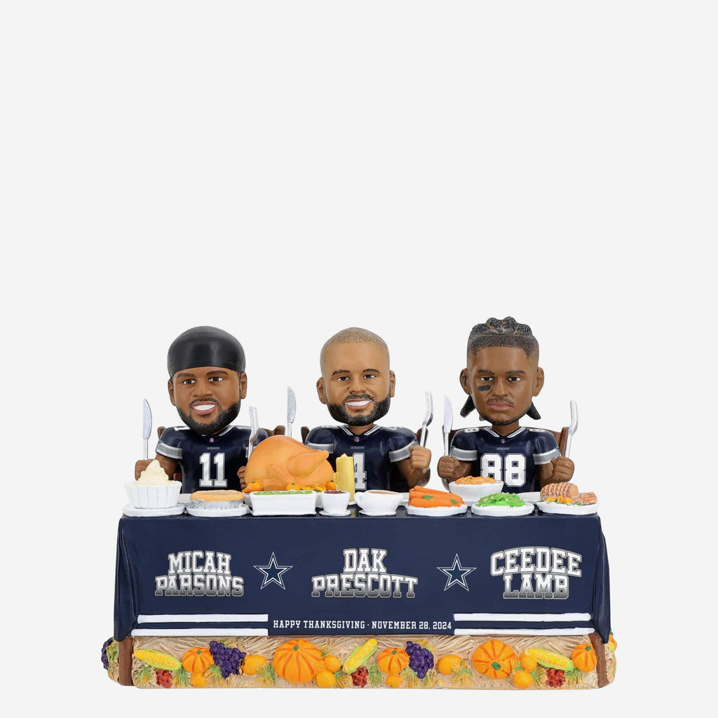 Dallas Cowboys Thanksgiving Feast Mini Bobblehead Scene FOCO - FOCO.com