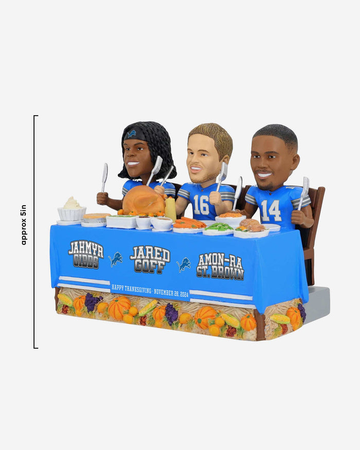 Detroit Lions Thanksgiving Feast Mini Bobblehead Scene FOCO - FOCO.com