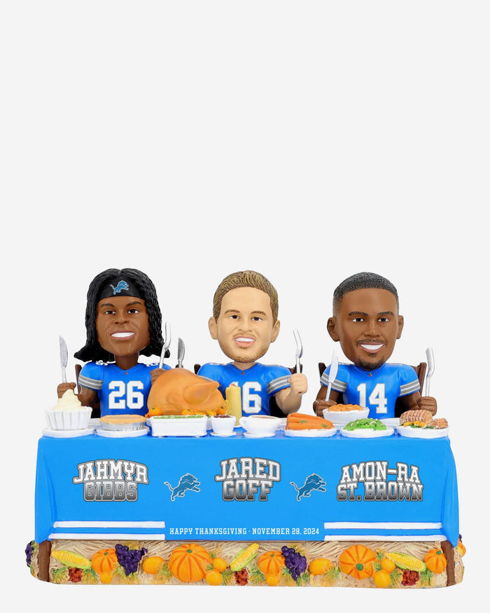 Detroit Lions Thanksgiving Feast Mini Bobblehead Scene FOCO - FOCO.com