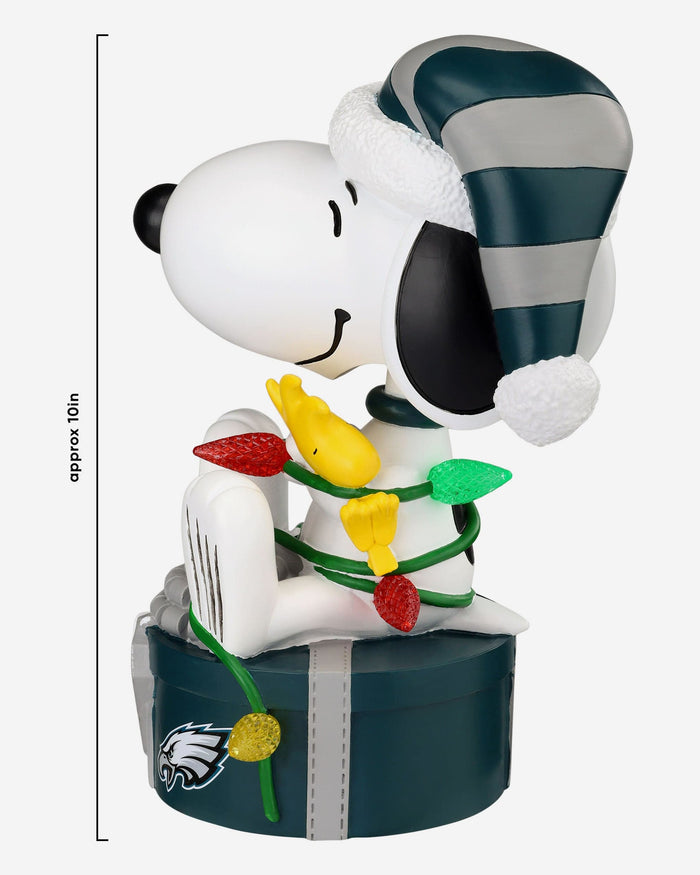 Philadelphia Eagles Snoopy & Woodstock Peanuts Christmas Light Up Bobblehead FOCO - FOCO.com