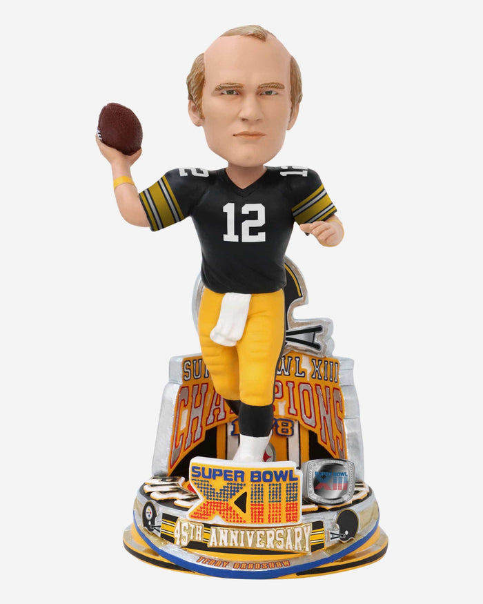 Terry Bradshaw Pittsburgh Steelers Super Bowl XIII Champions 45th Anniversary Bobblehead FOCO - FOCO.com