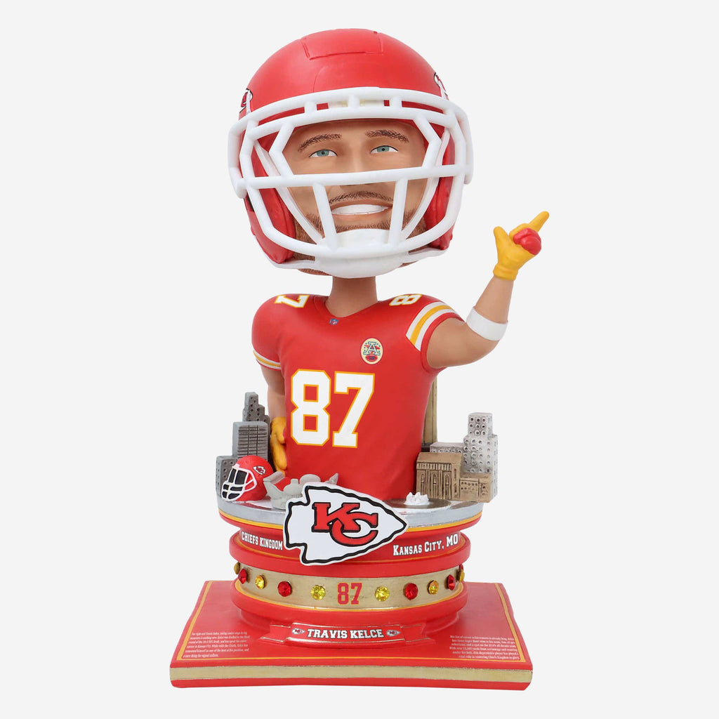 Travis Kelce Kansas City Chiefs Bust Bighead Bobblehead FOCO - FOCO.com