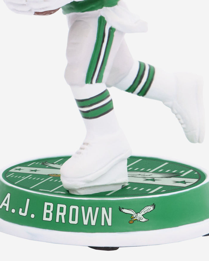 AJ Brown Philadelphia Eagles Kelly Green Uniform Field Stripe Mini Bighead Bobblehead FOCO - FOCO.com