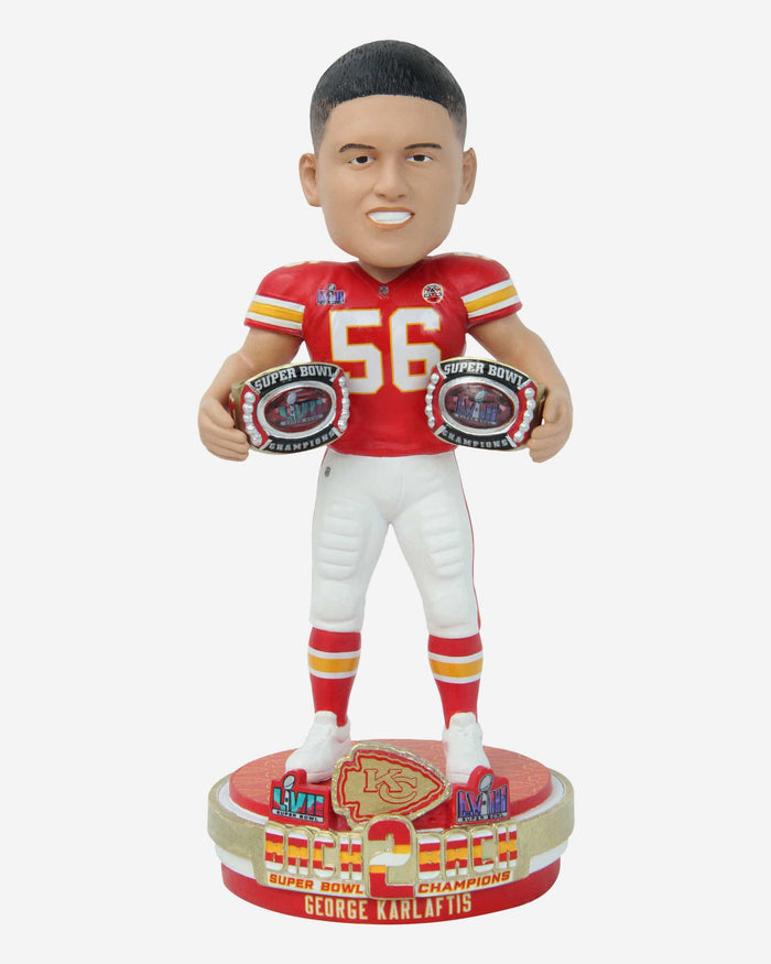 George Karlaftis Kansas City Chiefs Super Bowl LVIII Champions Bobblehead FOCO - FOCO.com