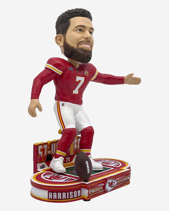 Harrison Butker Kansas City Chiefs Super Bowl Record 57 Yard Field Goal Bobblehead FOCO - FOCO.com