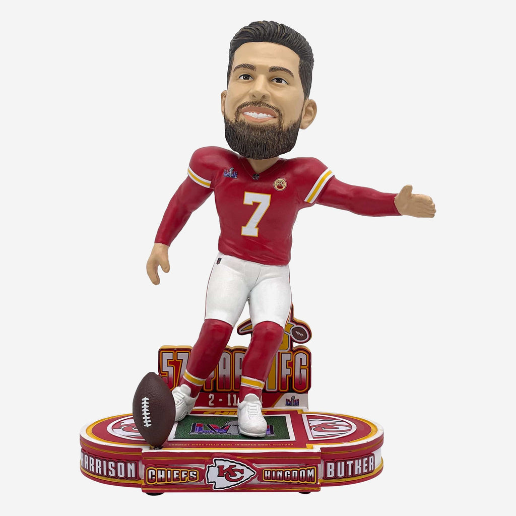 Harrison Butker Kansas City Chiefs Super Bowl Record 57 Yard Field Goal Bobblehead FOCO - FOCO.com