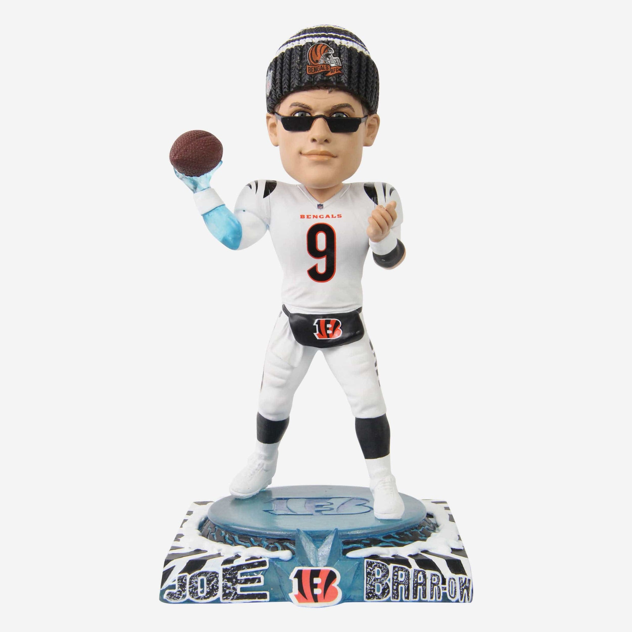 Joe Burrow Cincinnati Bengals White Tiger Bobblehead FOCO