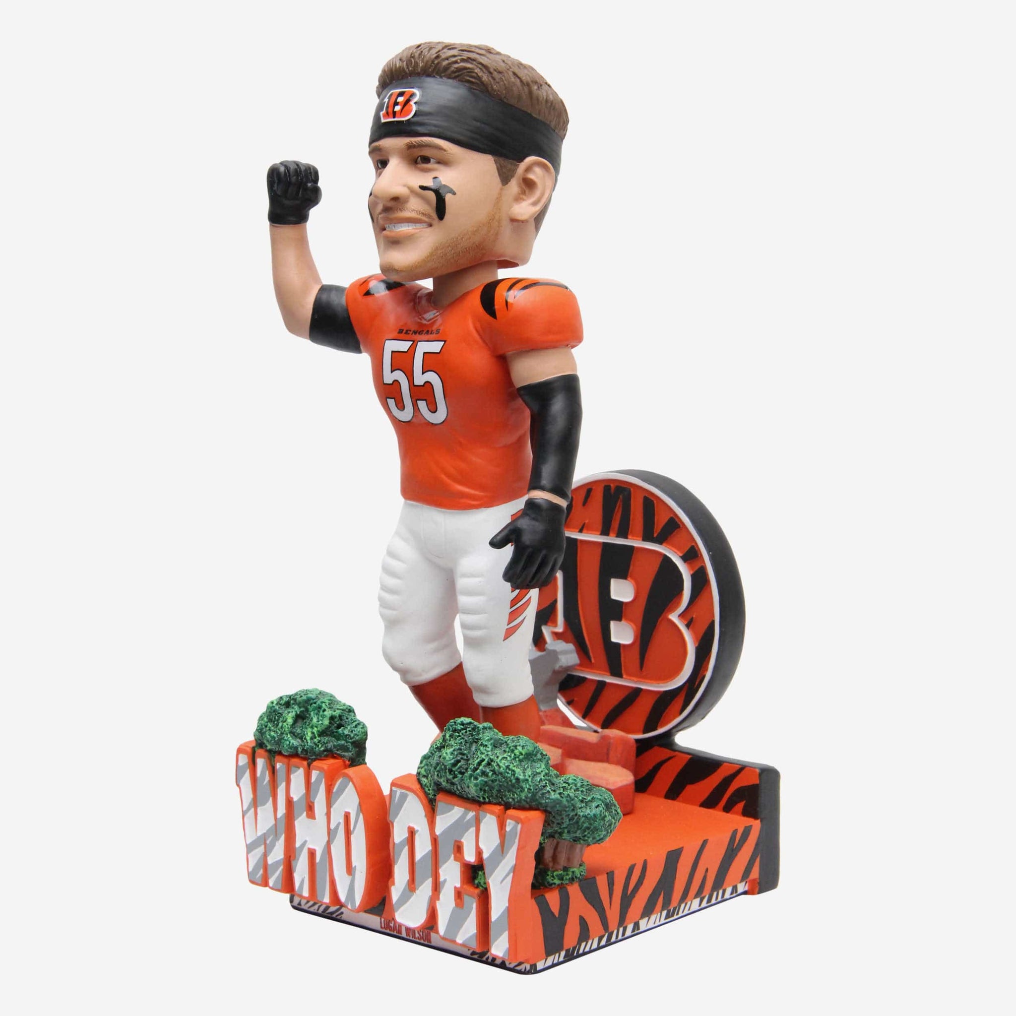 FOCO Bengals bobbleheads feature White Bengal Tiger uniforms, helmets