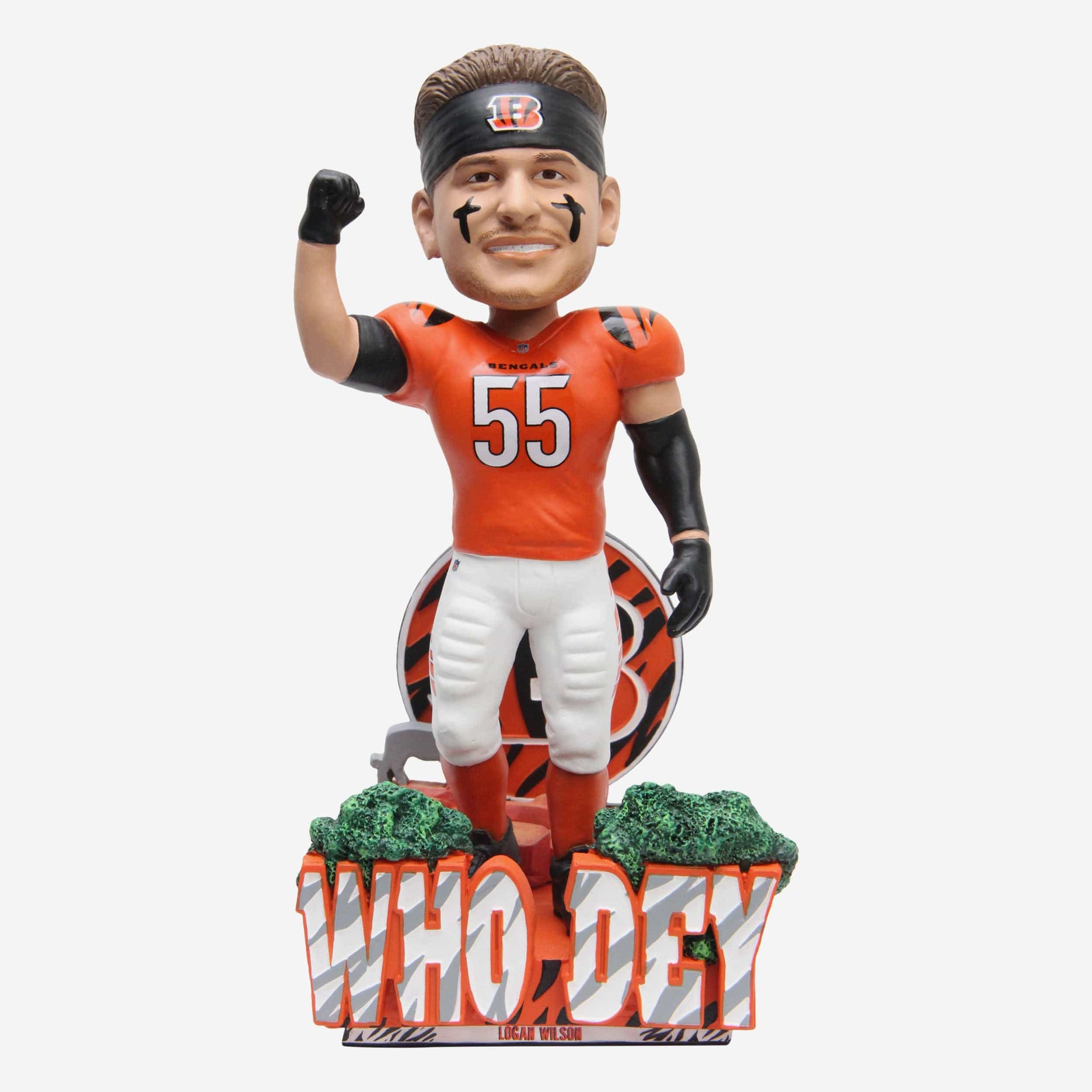 FOCO Bengals bobbleheads feature White Bengal Tiger uniforms, helmets