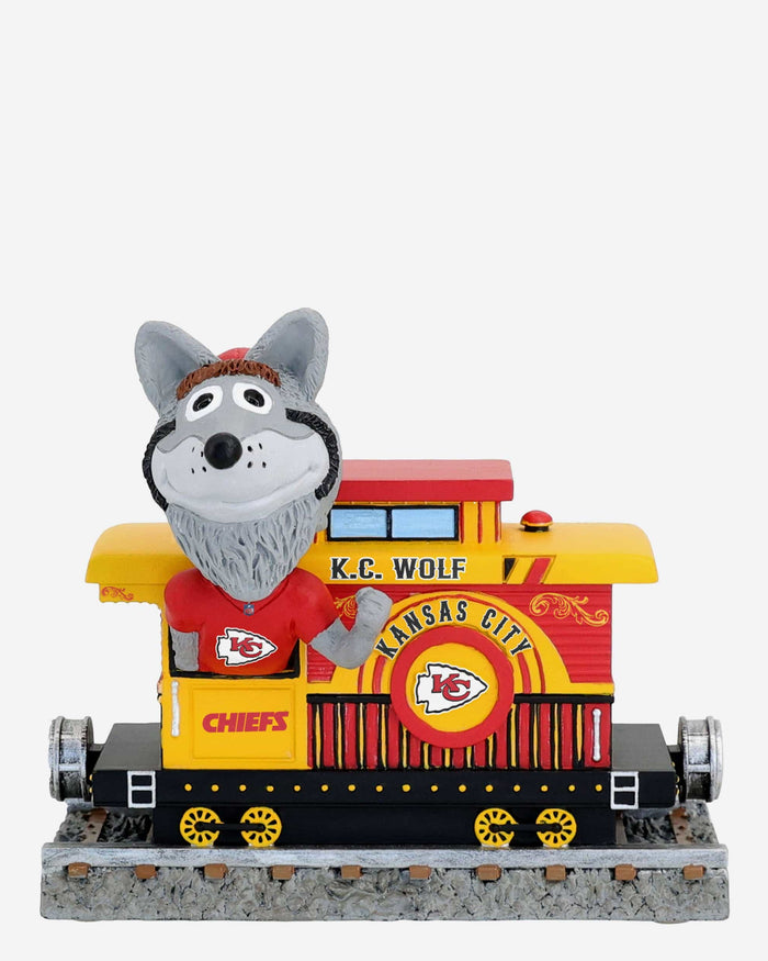 KC Wolf Kansas City Chiefs Express Train Mascot Bobblehead FOCO - FOCO.com