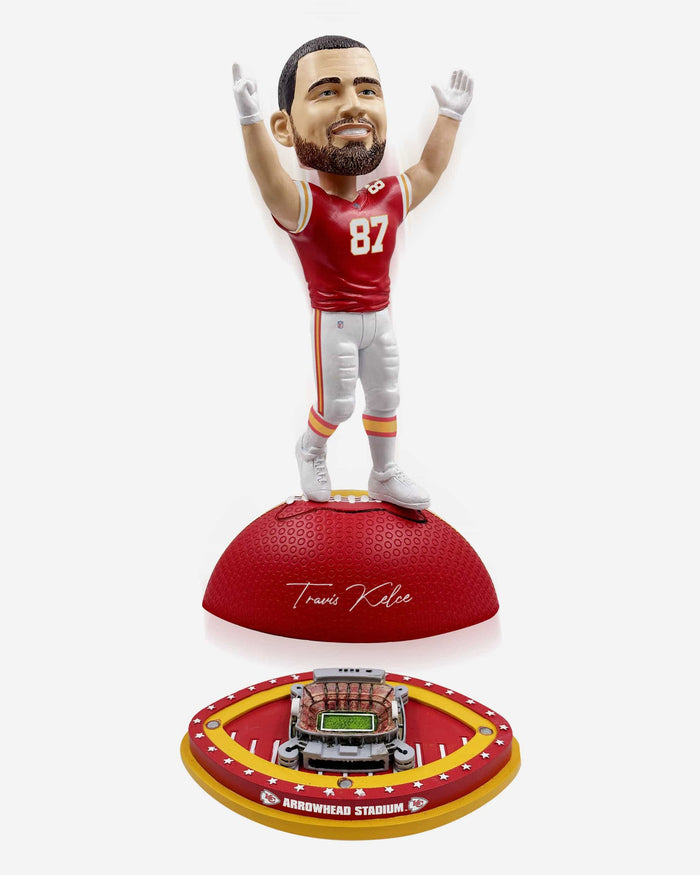 Travis Kelce Kansas City Chiefs Magnetic Stadium Base Bobblehead FOCO - FOCO.com