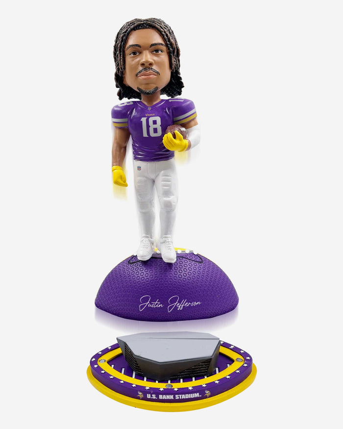 Justin Jefferson Minnesota Vikings Magnetic Stadium Base Bobblehead FOCO - FOCO.com