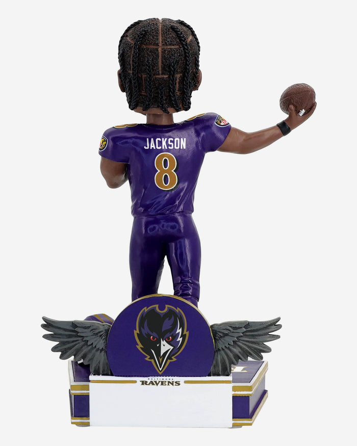 Lamar Jackson Baltimore Ravens Purple Rising Bobblehead FOCO - FOCO.com