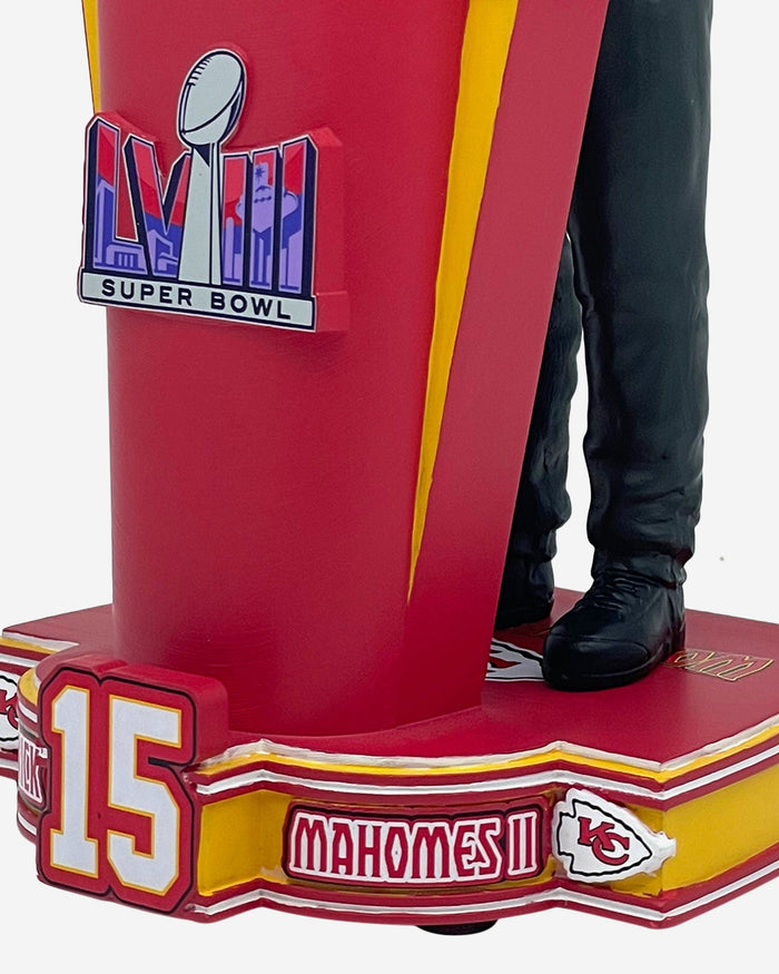 Patrick Mahomes Kansas City Chiefs Super Bowl LVIII Outfit Bobblehead FOCO - FOCO.com