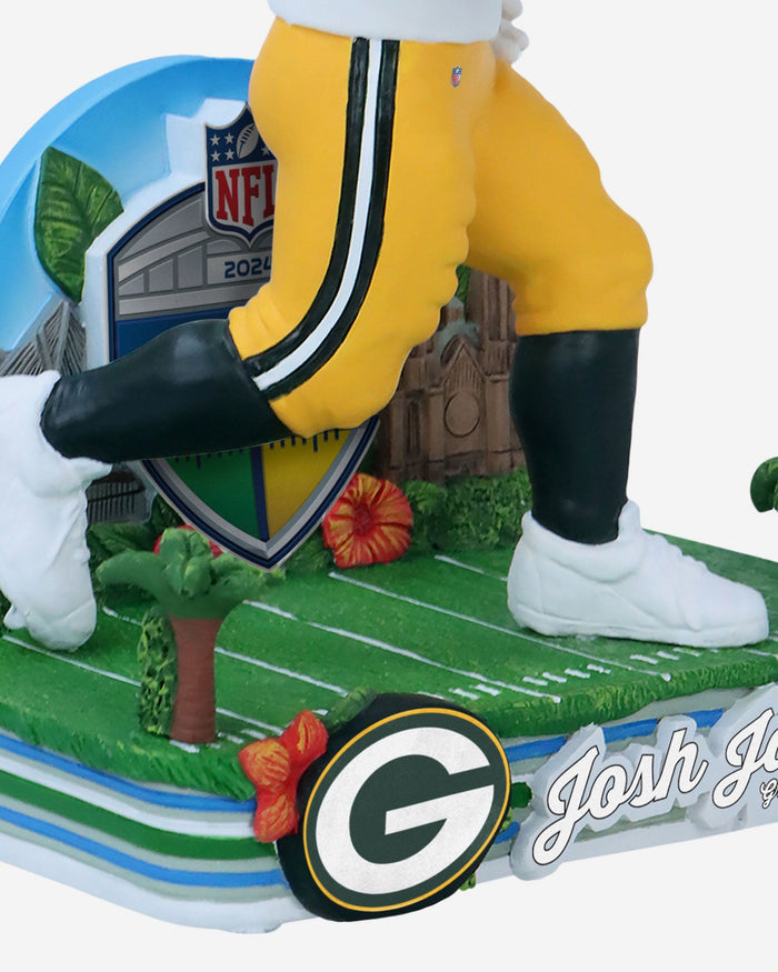 Josh Jacobs Green Bay Packers 2024 International Game Bobblehead FOCO - FOCO.com