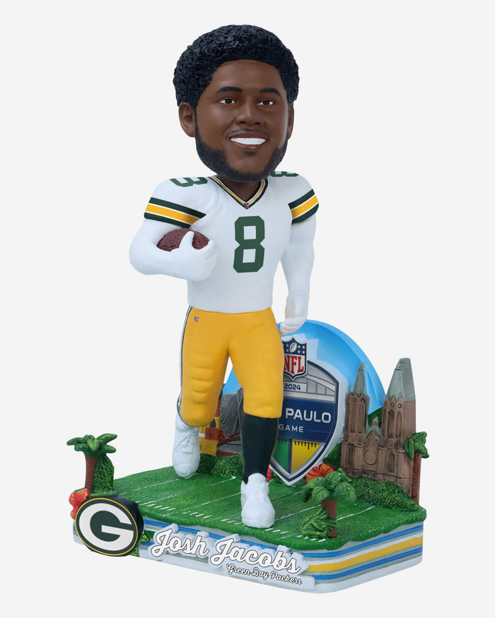 Josh Jacobs Green Bay Packers 2024 International Game Bobblehead FOCO - FOCO.com