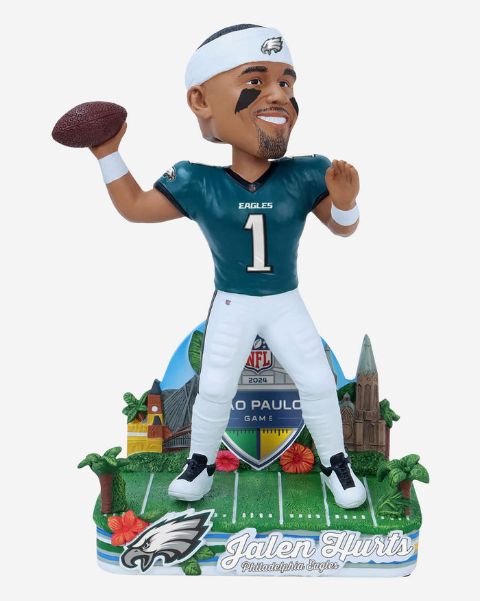 Jalen Hurts Philadelphia Eagles 2024 International Game Bobblehead FOCO - FOCO.com