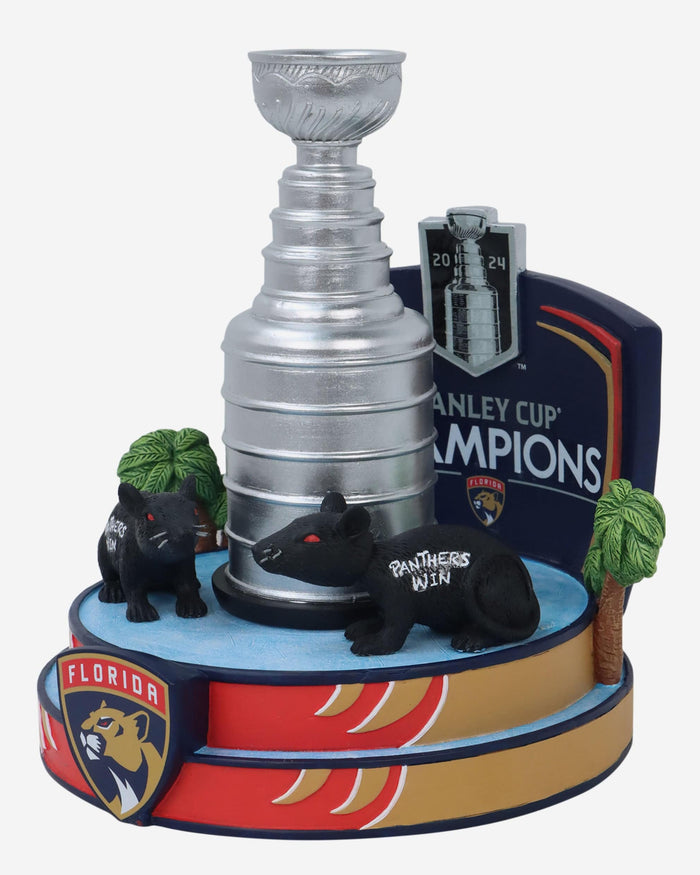 Florida Panthers 2024 Stanley Cup Champions Rat Trick Mini Bobblehead Scene FOCO - FOCO.com