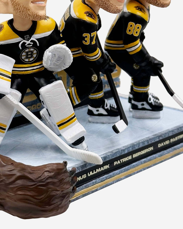 David Pastrnak & Patrice Bergeron & Linus Ullmark Boston Bruins Single-Season Wins Record Triple Bobblehead FOCO - FOCO.com