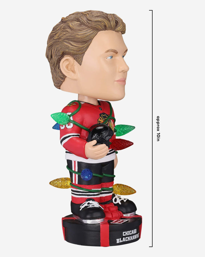 Connor Bedard Chicago Blackhawks Holiday Lights Bobblehead FOCO - FOCO.com