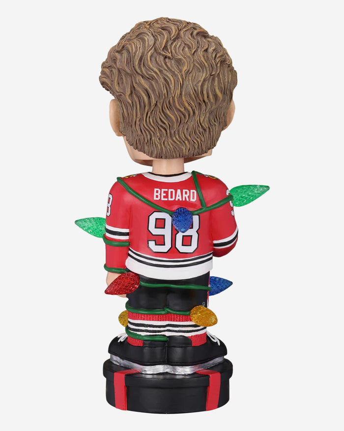 Connor Bedard Chicago Blackhawks Holiday Lights Bobblehead FOCO - FOCO.com