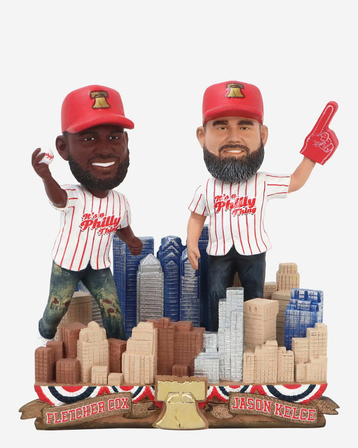 Jason Kelce & Fletcher Cox First Pitch Dual Bobblehead FOCO - FOCO.com