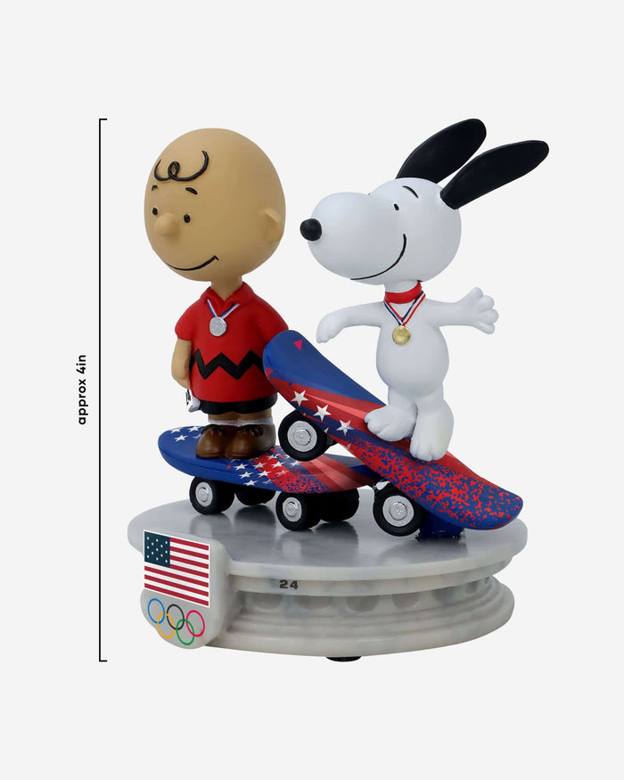 Team USA Charlie Brown & Snoopy Peanuts Skateboarding Dual Mini Bobblehead FOCO - FOCO.com