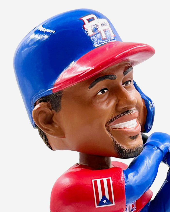 Francisco Lindor Puerto Rico 2023 World Baseball Classic Alternate Uniform Bobblehead Officially Licensed by World Baseball Classic