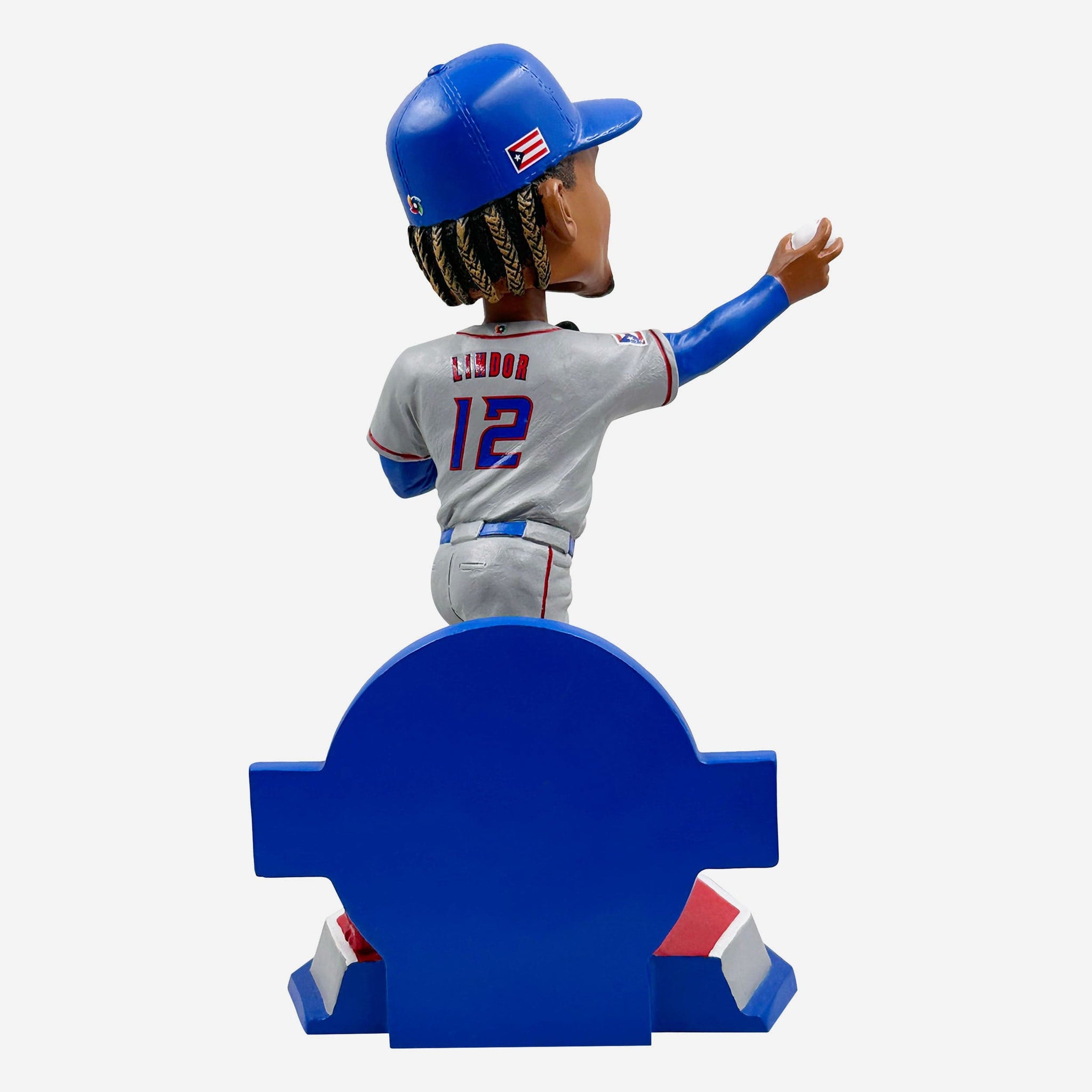 Francisco Lindor Puerto Rico 2023 World Baseball Classic Alternate Uniform Bobblehead Officially Licensed by World Baseball Classic