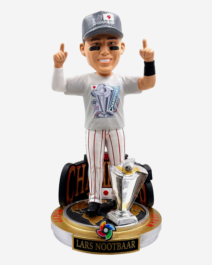 Lars Nootbaar Japan 2023 World Baseball Classic Champions Cap & Tee Bobblehead FOCO - FOCO.com