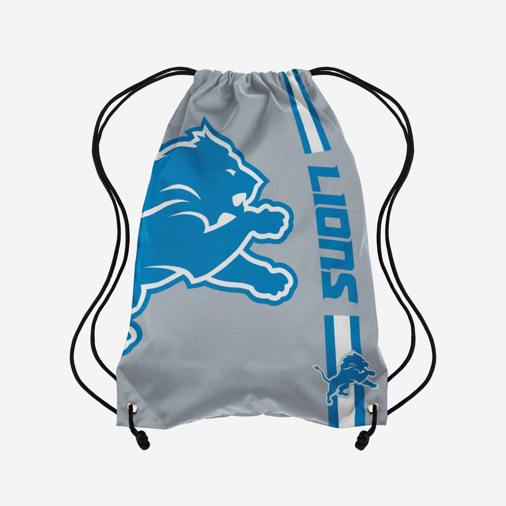 Detroit Lions Gray Alternate Color Big Logo Drawstring Backpack FOCO - FOCO.com