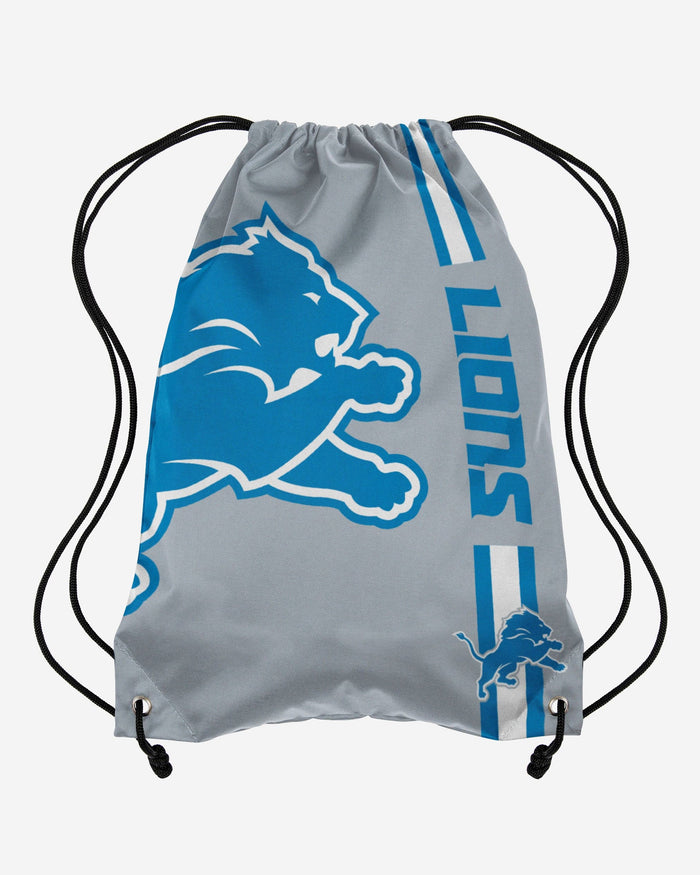 Detroit Lions Gray Alternate Color Big Logo Drawstring Backpack FOCO - FOCO.com