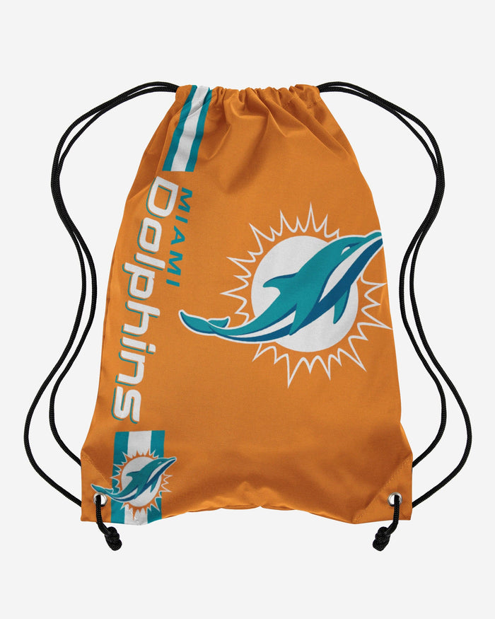 Miami Dolphins Orange Alternate Color Big Logo Drawstring Backpack FOCO - FOCO.com