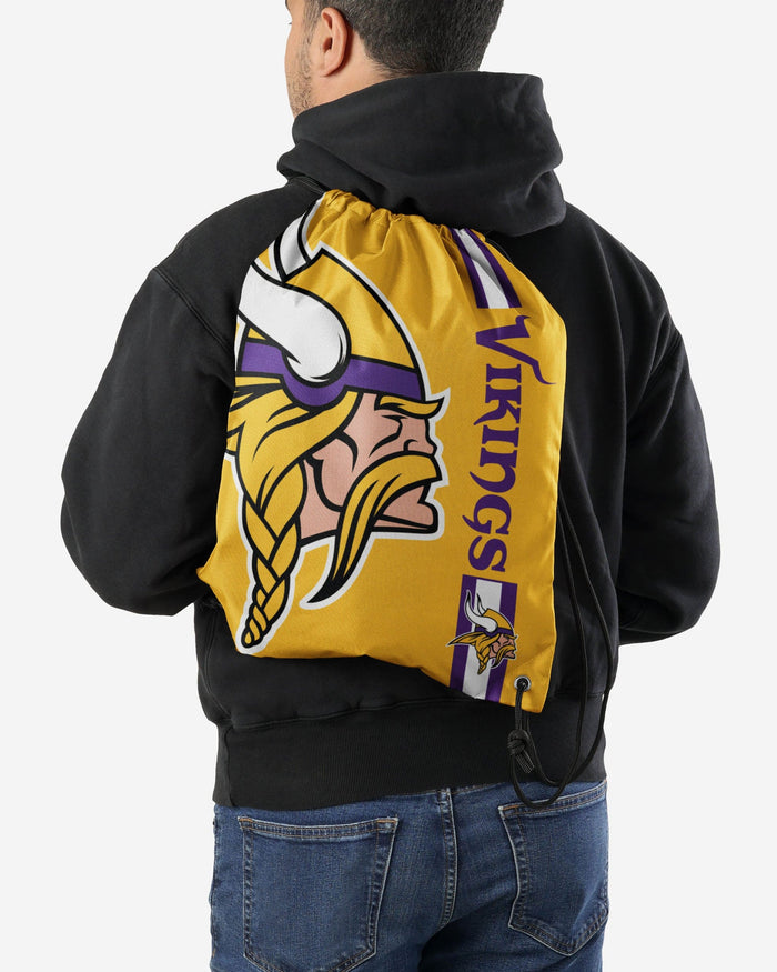 Minnesota Vikings Yellow Alternate Color Big Logo Drawstring Backpack FOCO - FOCO.com