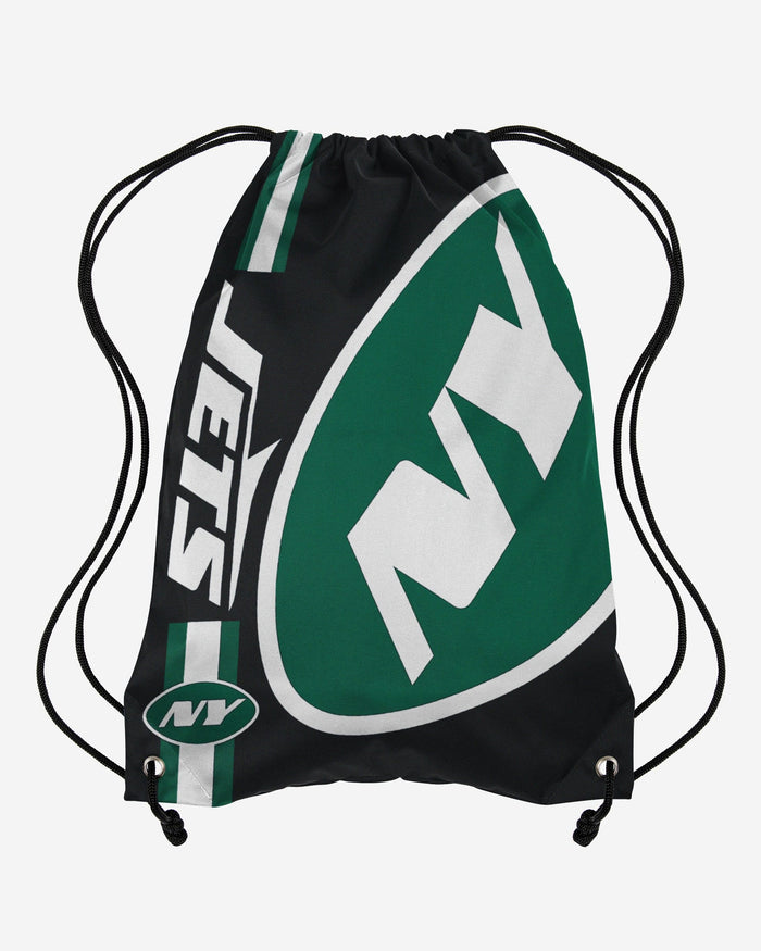 New York Jets Black Alternate Color Big Logo Drawstring Backpack FOCO - FOCO.com