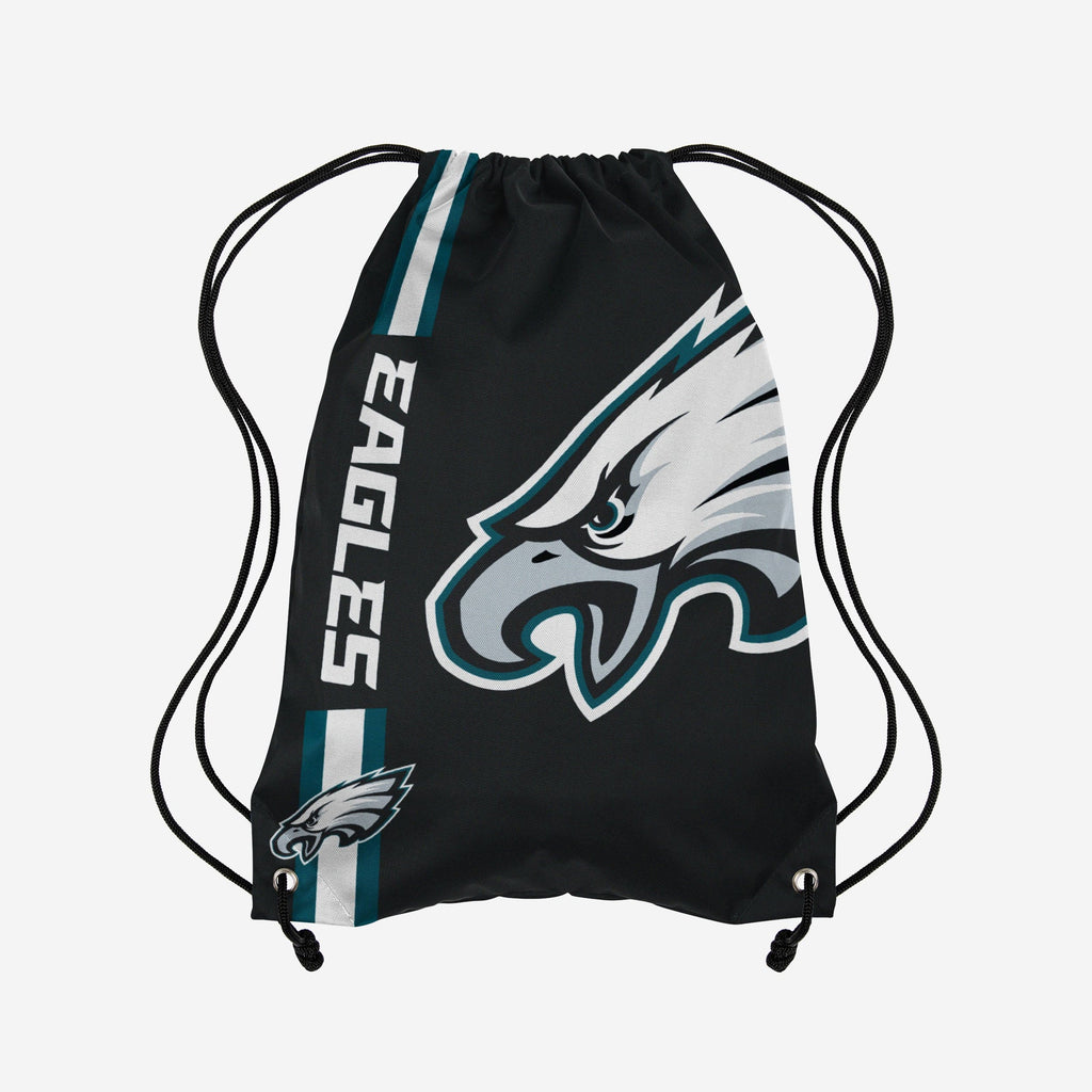 Philadelphia Eagles Black Alternate Color Big Logo Drawstring Backpack FOCO - FOCO.com