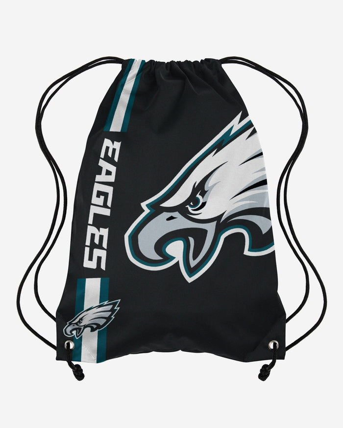 Philadelphia Eagles Black Alternate Color Big Logo Drawstring Backpack FOCO - FOCO.com